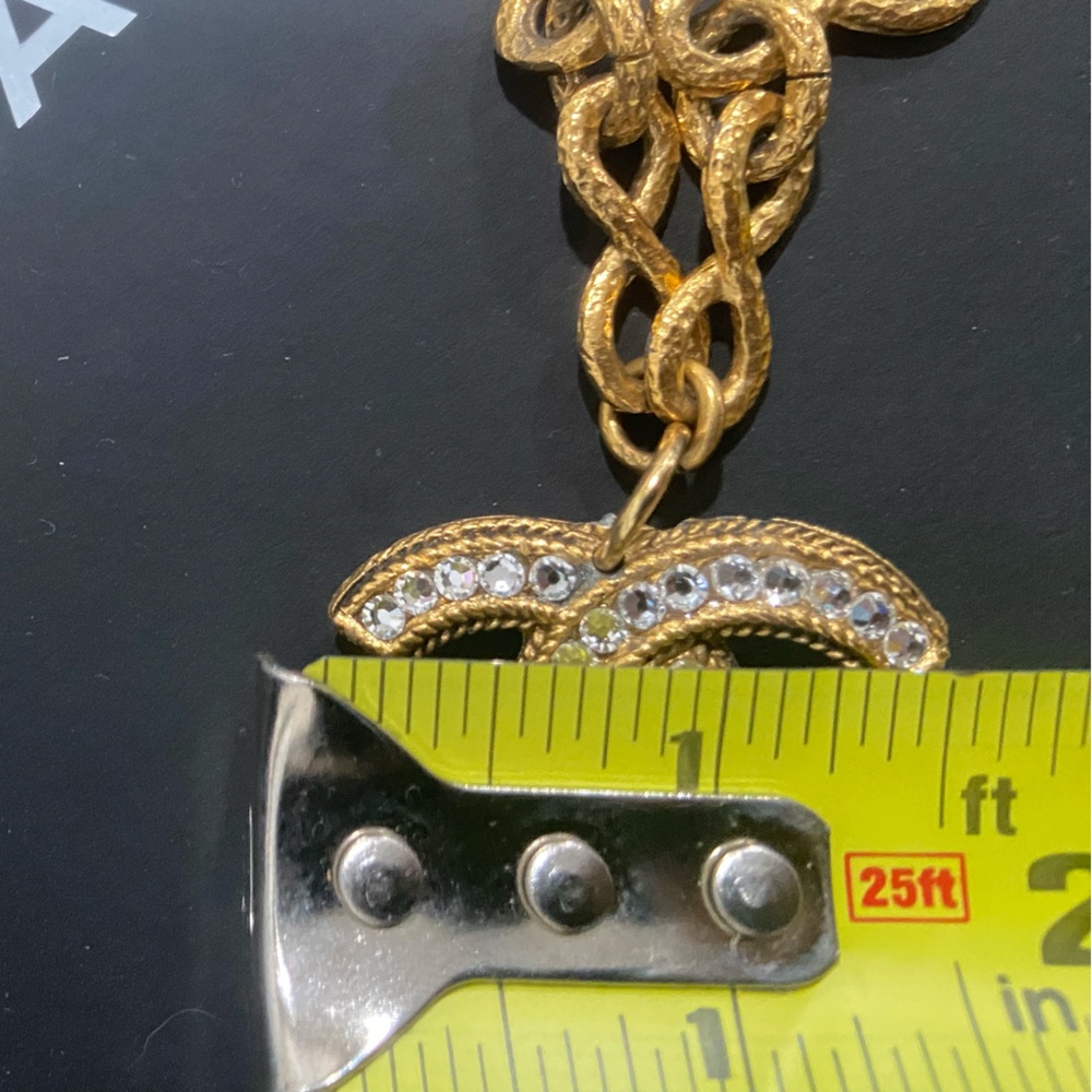 Chanel 24K Gold Plated Chain Long Necklace with Pendant - Picture 8 of 10